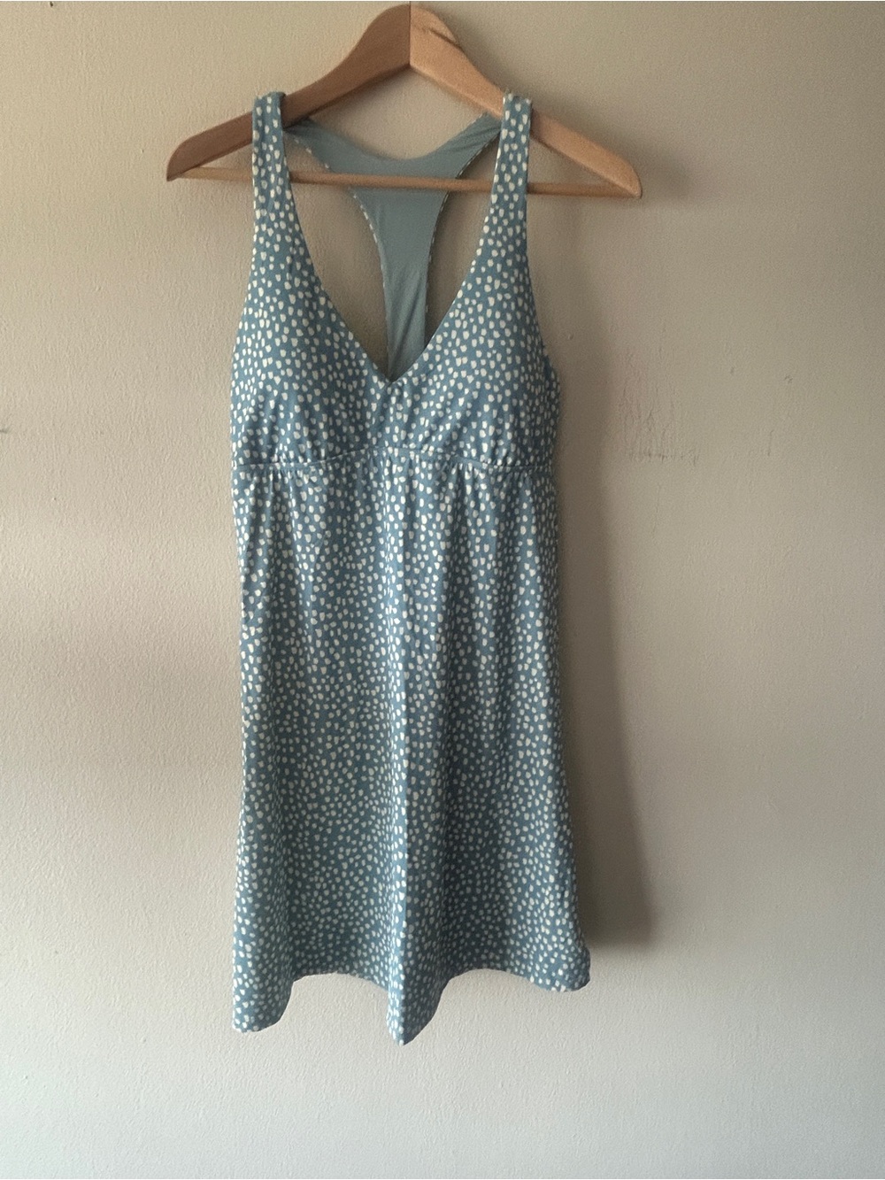 Carve Designs Blue with White Spot Strappy athletic dress
